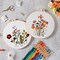 4 Sets Embroidery Kit Starter with Pattern and Instructions, DIY Beginner Starter Cross Stitch Kit Include 1 Embroidery Hoop, Needlework for Adults (Flower-Happy time)
